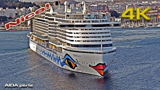 AIDA perla Cruise undocking Cartagena 2021 [4K] 60 FPS