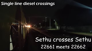 22661 meets 22662 | Sethu Superfast express crosses each other near Pudukkottai