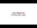 Arematics Java Beginner - Primitive Data Types