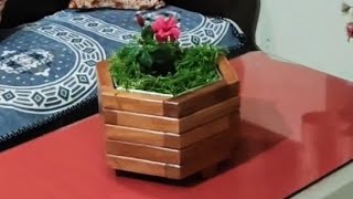 Wood Flower 🌺 Pot #carpentery #woodworking #Plant #YouTube