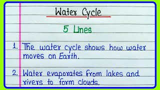 5 lines on Water cycle/Hydrological cycle/What is water cycle/Write about Water cycle definition