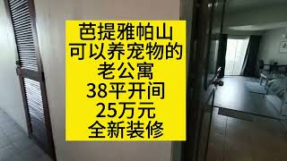 芭提雅帕山，可以养宠物的老公寓，38平米开间，25万元全新装修#泰国养老#泰国房产#泰国旅游