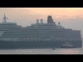 Queen Elizabeth sailing Up Southampton Water on her first visit 08/10/2010