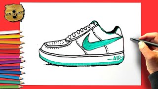 How to draw air force 1 easy nike shoe drawing easy