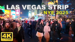 [4K] Las Vegas Strip New Year's Eve 2025 Walk | Las Vegas, Nevada