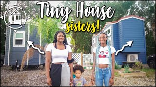 2 tiny homes parked side by side for 2 sisters & a baby!