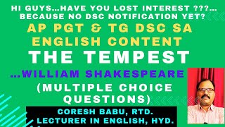 THE TEMPEST...BY WILLIAM SHAKESPEARE ( PART -3) [ MULTIPLE CHOICE QUESTIONS]