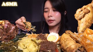 ASMR NASI PADANG (Indonesian Beef Rendang \u0026 Chicken Curry Rice) | Eating Sounds