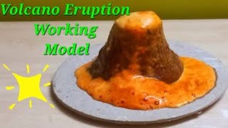 How to make working Model of volcano/Volcano Eruption/DIY Volcano with wheat flour/Kansal Creation
