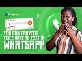 Change Voice note to text in WhatsApp