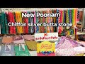 New arrival Poonam | Chiffon Silver Butta Stone  Work |  Naachiyars Diwali Saree Collection