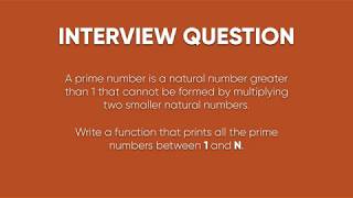 Interview Question: Finding Prime Numbers.