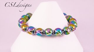 Cross wire wrapped bracelet