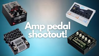 Electric guitar amp pedal shootout (Quilter, BluGuitar, Laney and AMT)