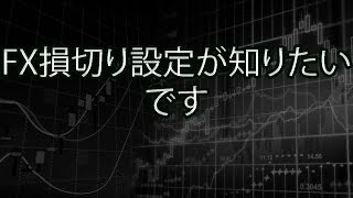 FX損切り設定が知りたいです