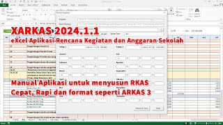 XARKAS 2024.1.1- Excel Aplikasi Rencana Kegiatan Dan Anggaran Sekolah