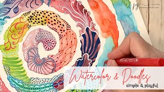 Abstract Watercolor Doodles: Simple and Playful