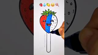 🍓💧🍋😄🍭 Satisfying Creative Art #shorts #trending #art #drawing #satisfying #creative #strawberry