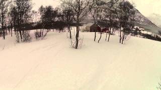 Skitour Trolltinden, Norwegen, Troms, gefilmt mit GoPro Hero2; bei Schifffahrt Wikinger gesichtet