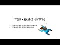 宅建・税法１　地方税　不動産取得税、固定資産税の基本知識及び特例などについて解説します