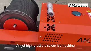 Amjet high pressure sewer jet machine.