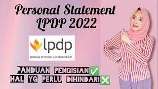 PERSONAL STATEMENT LPDP 2022