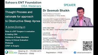 Sleep Apnea | Thought Process and Rationale for approach to OSA | Dr Seemab Shaikh