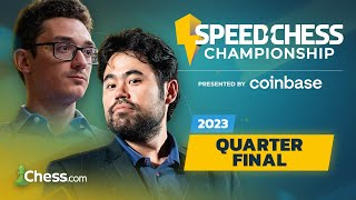 Speed Chess Championship 2023 Quarterfinal | Hikaru v Fabiano! USA #1 \u0026 #2 Clash | !coinbase