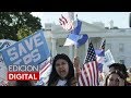 Inmigrantes centroamericanos protestan frente a la Casa Blanca por cancelación del TPS