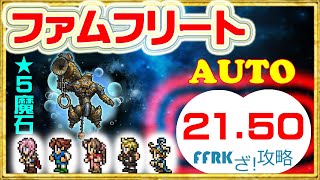 【FFRK】★5魔石【狂】ファムフリート(水)【雷有効/物理パーティ】【21.50/オート/30秒切り】【攻略】