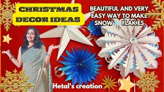 DIY paper christmas ornaments| CHRISTMAS decor ideas| Easy paper wall hanging