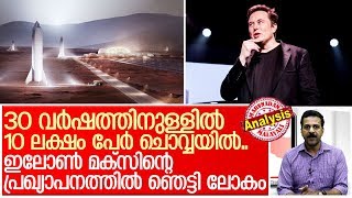 2050 ഓടെ 10 ലക്ഷം പേരെ ചൊവ്വയില്‍ എത്തിക്കുമെന്ന് ഇലോണ്‍മക്‌സ് I Elon Musk