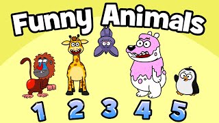 ♪ ♪ Best 5 animal songs | Hooray Kids Songs & Nursery Rhymes | Most Funny Kids Songs penguin baboon