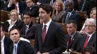 Ahmed Hussen, MP for York South-Weston, asking his first question in Parliament