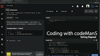 Codewars 8 kyu String Repeat Javascript