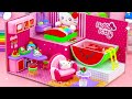 Make Hello Kitty Miniature Clay House has Watermelon Slime Pool with Unboxing Kitchen Playset Toys