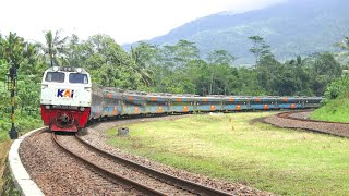 KERETA API PANJANG‼️ MENEMUKAN 25 KERETA API DI TIKUNGAN DAN PERLINTASAN