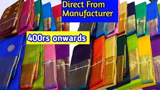 Bangalore Silk Sarees From 400rs/Kanchipuram Silk Saree Direct From Manufacturer Silk Factory\\Single