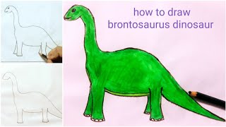 how to draw a brontosaurus dinosaur | easy step by step, art tutorial