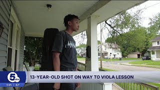 13-year-old boy shot while sitting on porch in Canton