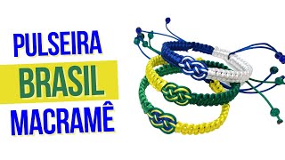 Pulseira da Copa do Mundo #pulseiradobrasil #pulseiradacopa #pulseirademacrame #passoapasso