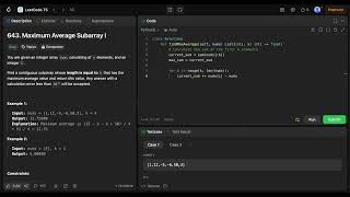 Leetcode 75 - Maximum Average Subarray 1 - 14 of 75 - Python - Leetcode Solution
