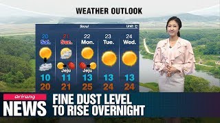 Fine dust level to rise overnight _ 041819