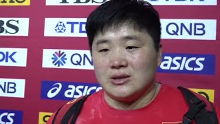 赢了!19.55米!巩立姣蝉联世锦赛女子铅球冠军！