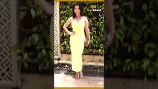 Sunny Leone Looking Gorgeous In Yello Bodycon Dress | #shorts