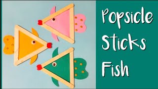 DIY Popsicle sticks fish 🐠।Easy fish activity for kids।DIY ice-cream sticks fish। Fish making craft