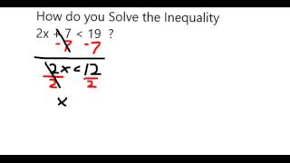 Solve the inequality 2x + 7  less than 19