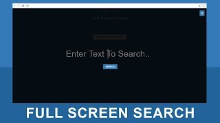 Full Screen Search Overlay using CSS & jQuery Tutorial