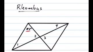 Find the missing angles in the rhombus