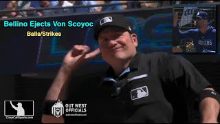 E22 - Dan Bellino Ejects Dodgers Coach Robert Van Scoyoc Over Strike Zone Complaint Late in LA